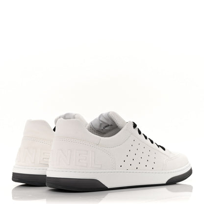 Chanel Calfskin Mens Logo Sneakers 42 Black White 4 of 9