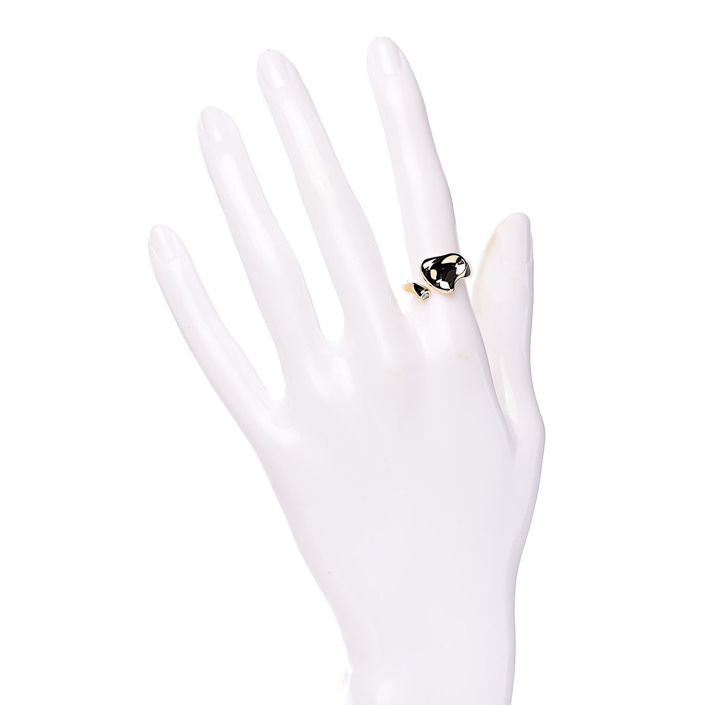 18K Yellow Gold Diamond Elsa Peretti Full Heart Ring 50 5.25