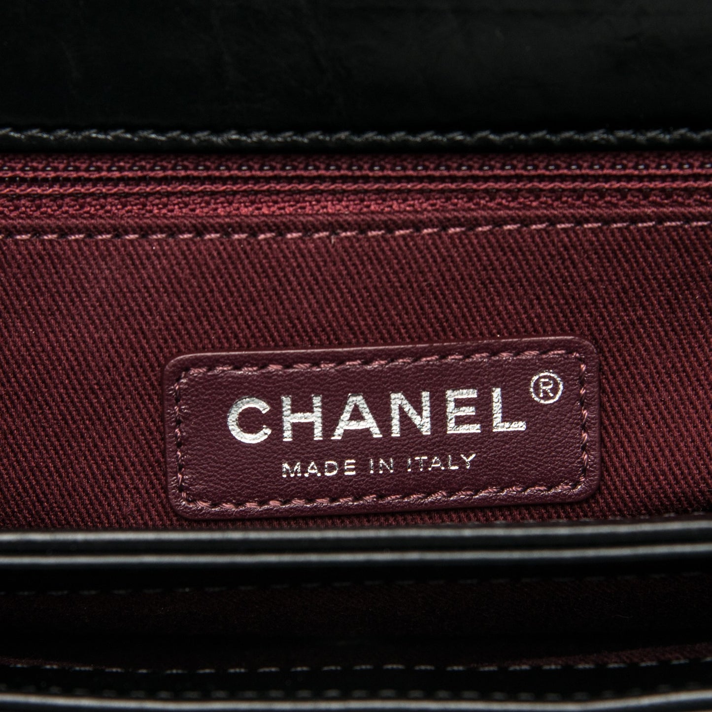 Calfskin Quilted Large Perfect Edge Flap Black