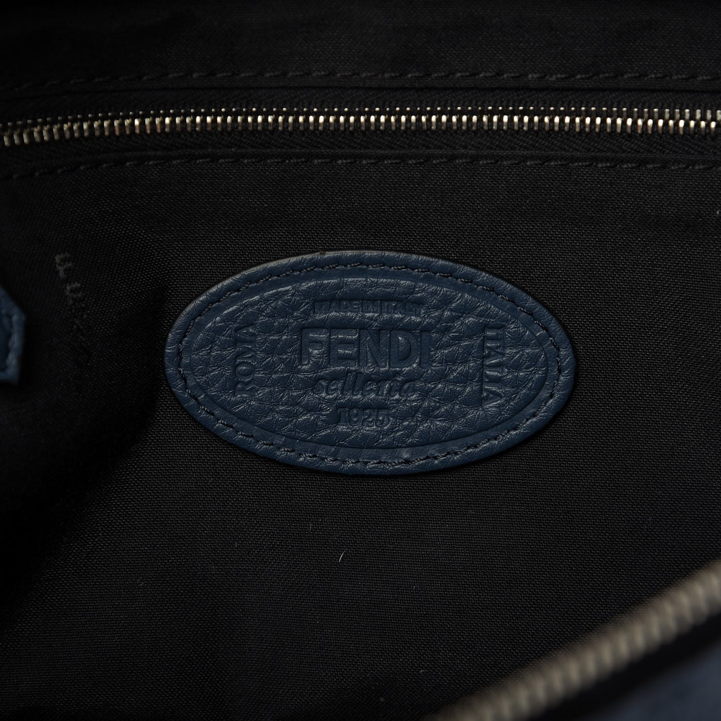 Cuoio Romano Selleria Metal Stitch Stamp Patch Belt Bag Blue Marine