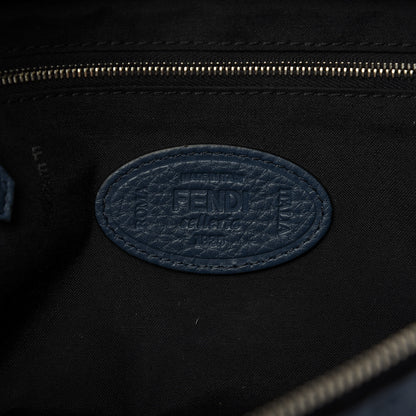 Fendi Cuoio Romano Selleria Metal Stitch Stamp Patch Belt Bag Blue Marine 8 of 9