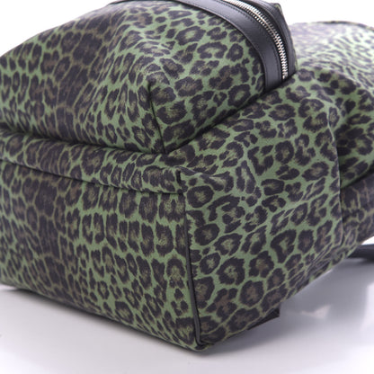 Saint Laurent Printed Canvas Leopard Classic Hunting Backpack Green 5 of 8