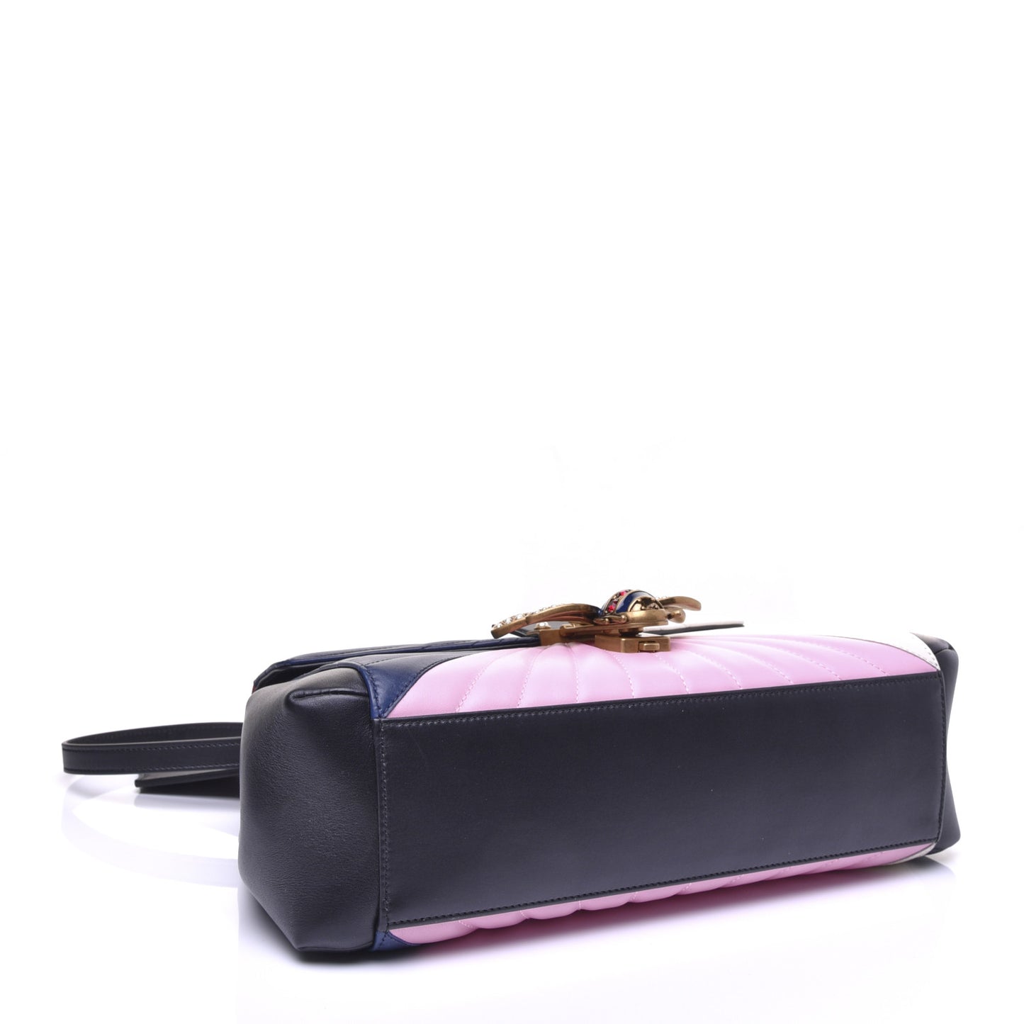Calfskin Bamboo Trapuntata Queen Margaret Top Handle Bag Blue Agata Hibiscus Red Mystic White Sugar Pink