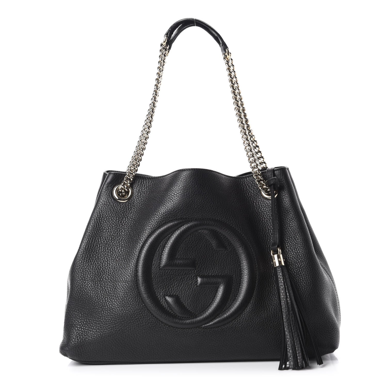 Gucci Pebbled Calfskin Medium Soho Chain Shoulder Bag Black 1 of 10