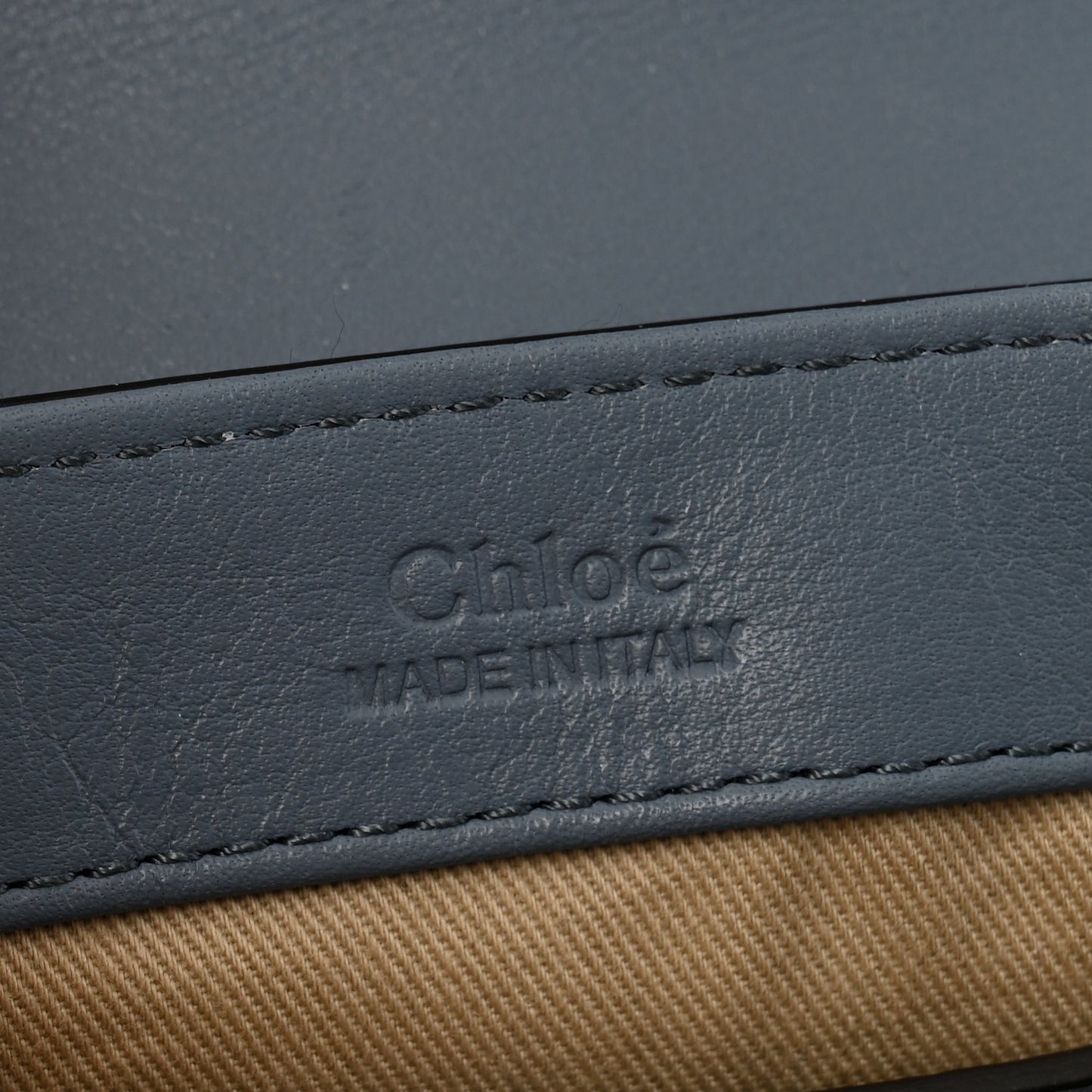 Calfskin Crocodile Embossed Mini C Double Carry Ash Blue