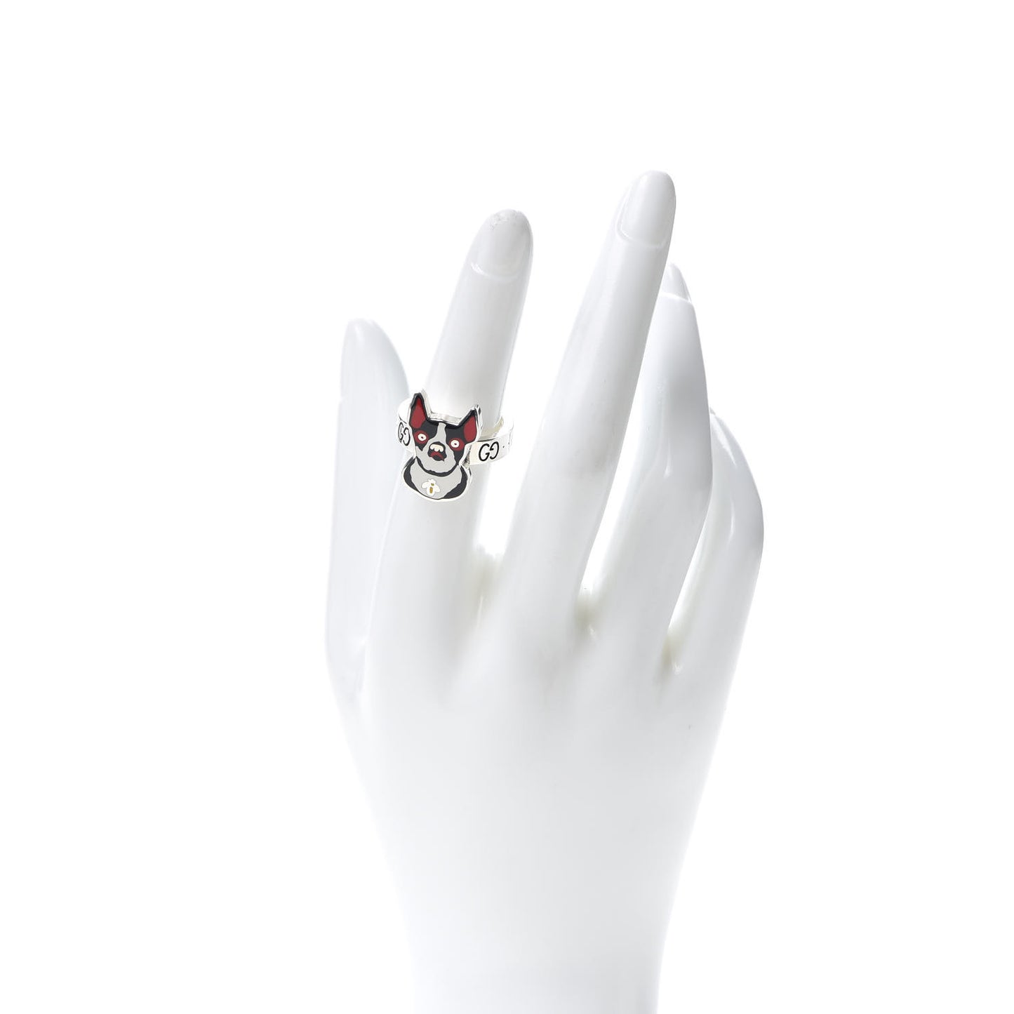 Sterling Silver Enamel Orso Ring 53 6.25