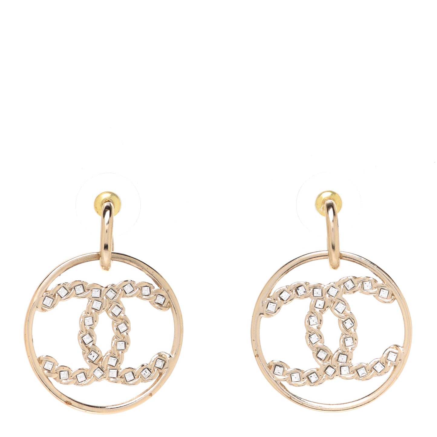 Baguette Crystal High Society CC Drop Earrings Gold