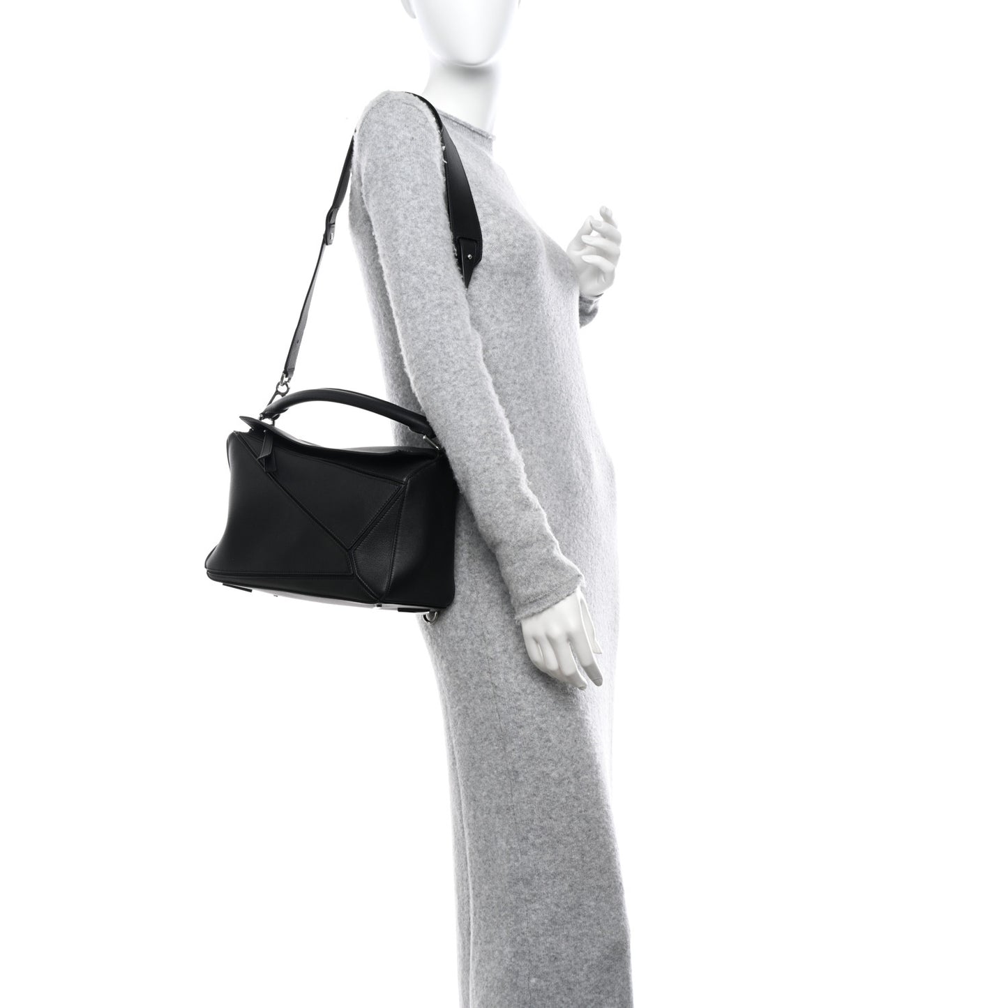 Calfskin Medium Puzzle Bag Black