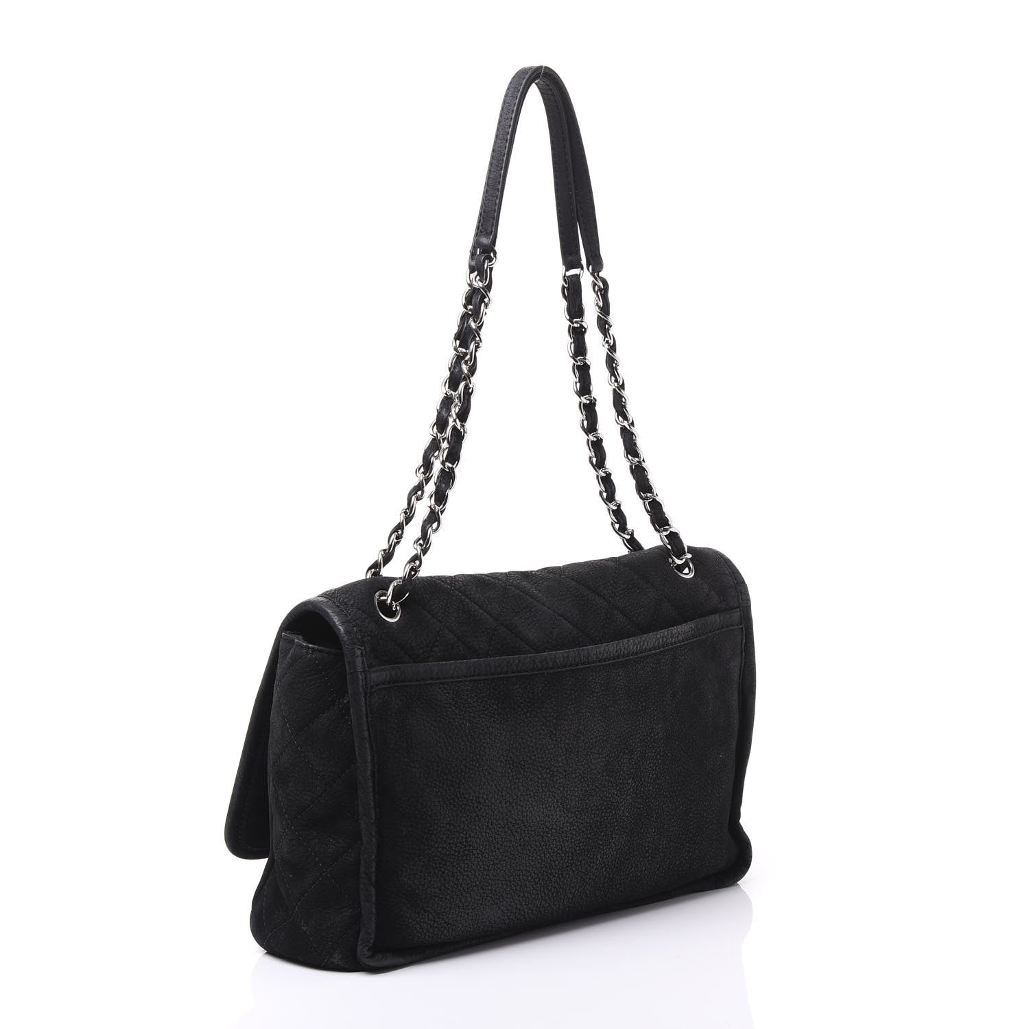 Chanel Ultra Soft Suede Calfskin Large Natural Beauty Flap Black 2 of 9