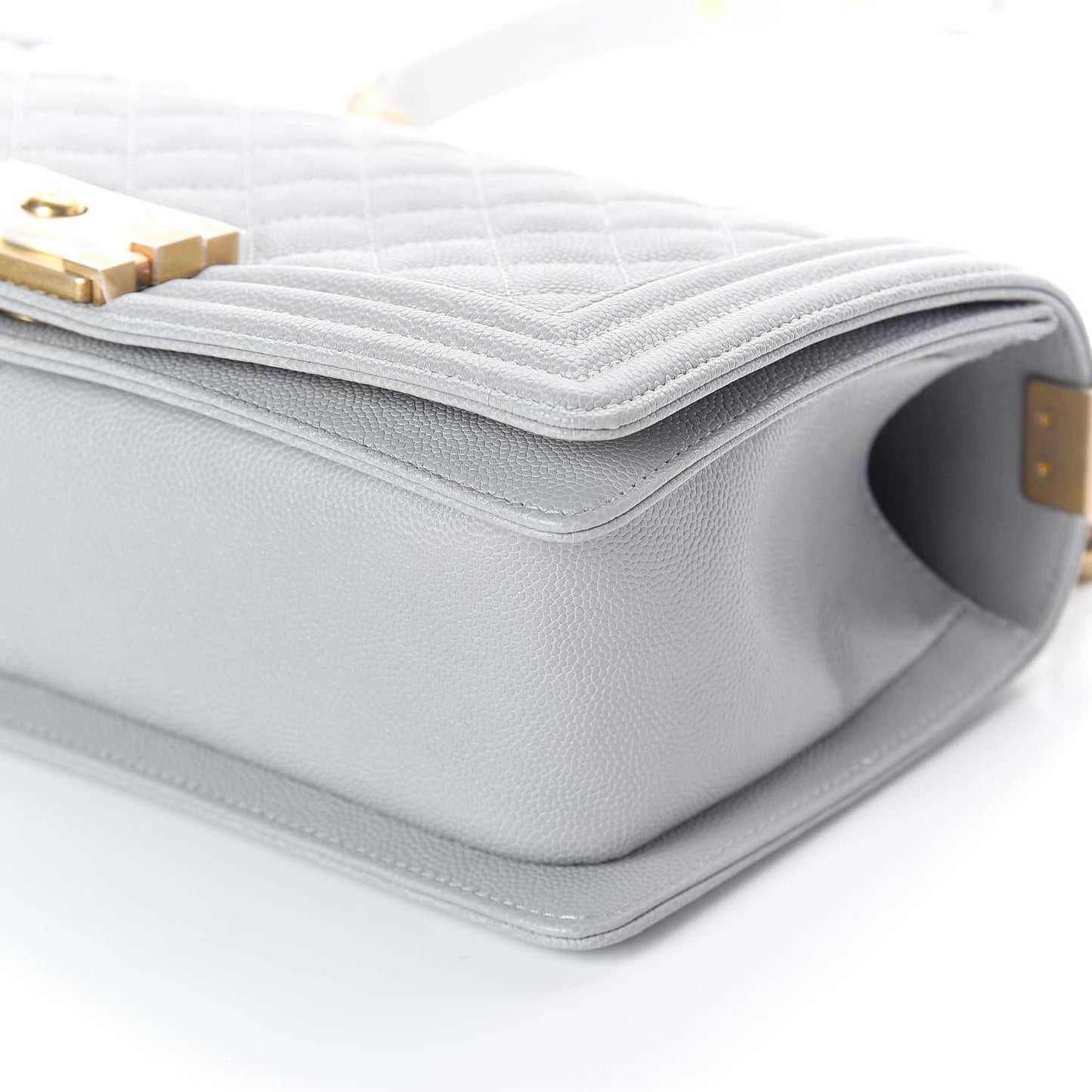 Caviar Quilted Medium Boy Flap Grey