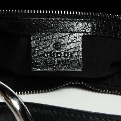 Gucci Monogram Medium Horsebit Chain Hobo Black 6 of 7
