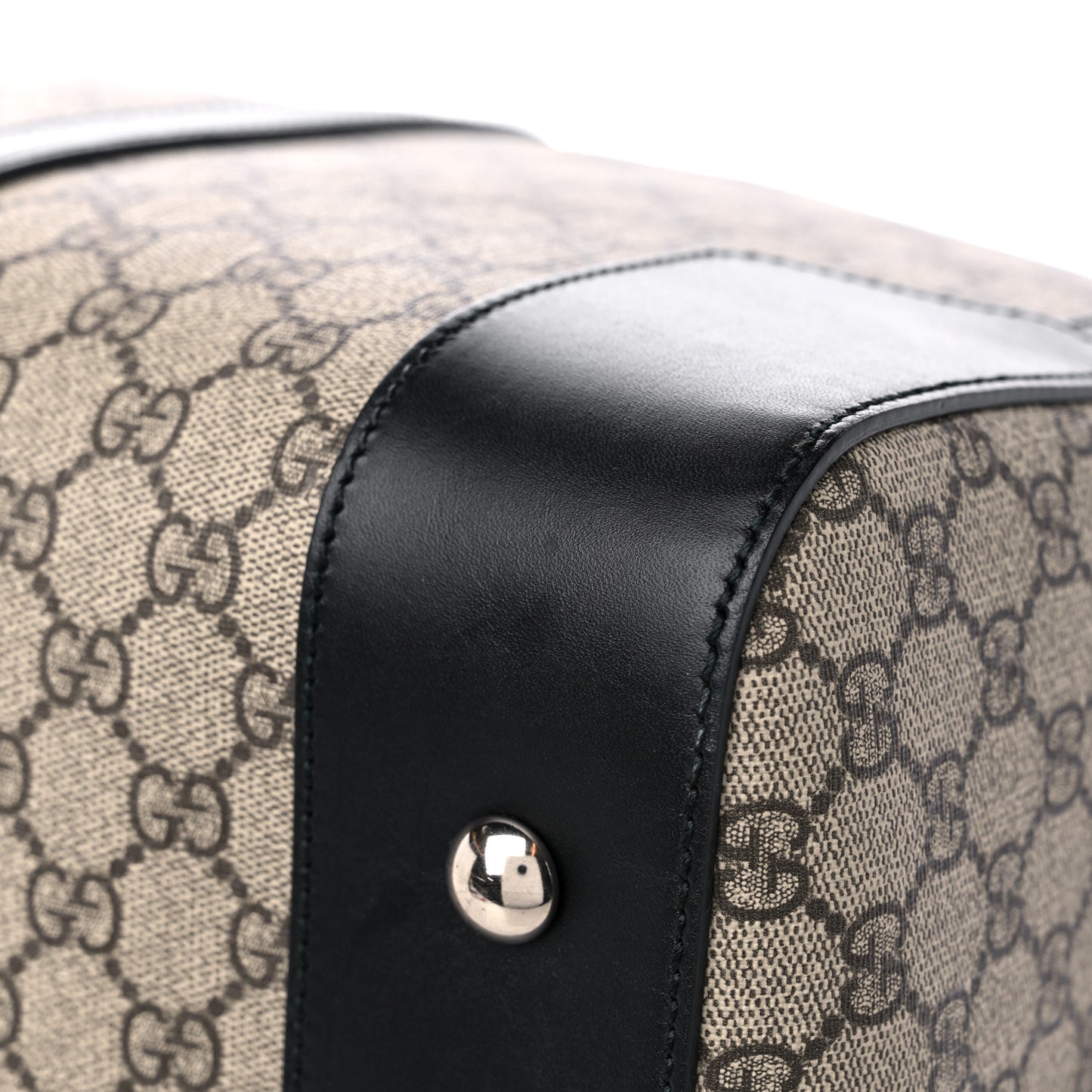 GG Supreme Monogram Selleria Calfskin Medium Duffle Beige Ebony Black
