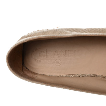 Chanel Linen CC Espadrilles 42 Beige Black 8 of 9