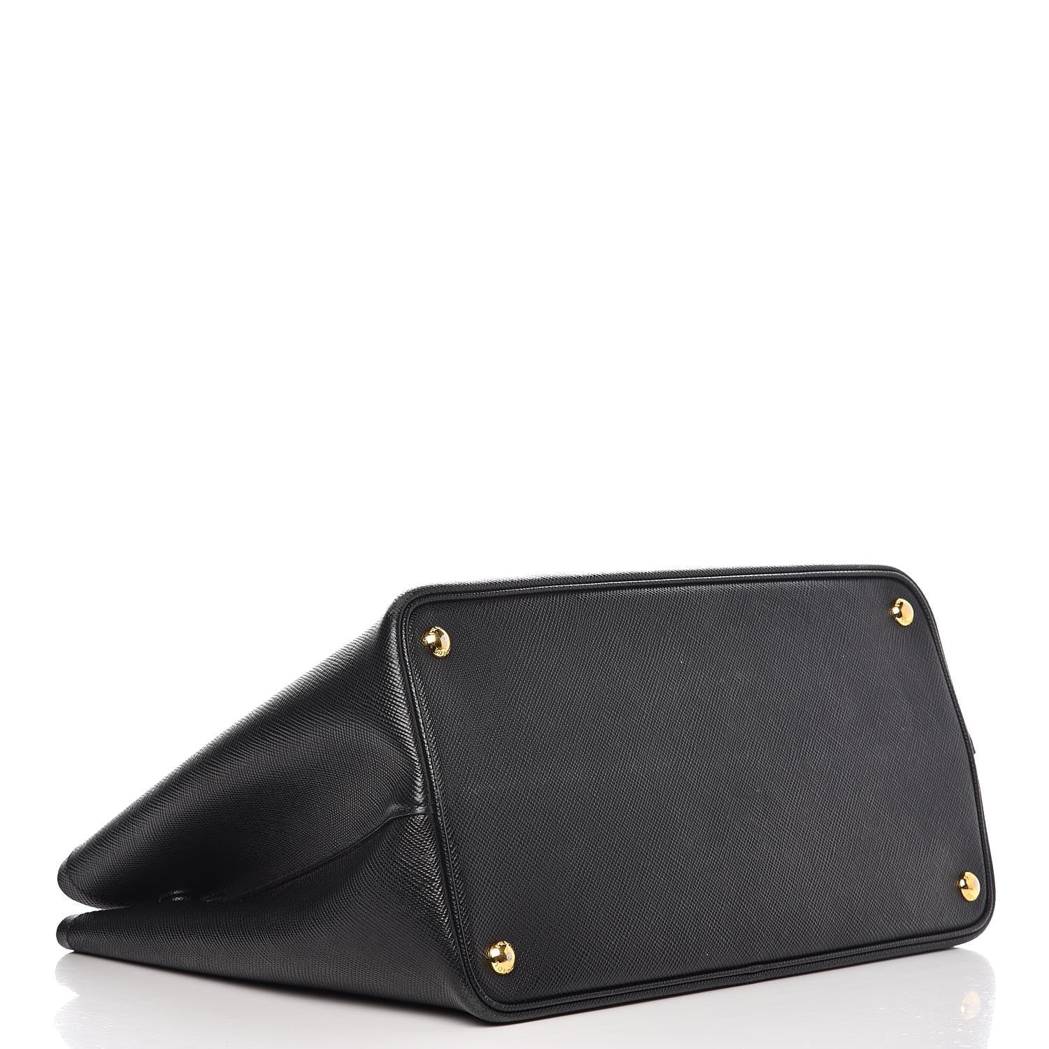 Prada Saffiano Cuir Large Double Bag Black Mughetto 3 of 8