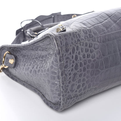 Balenciaga Calfskin Crocodile Embossed Giant 12 Gold Hardware City Gris Beton 11 of 12