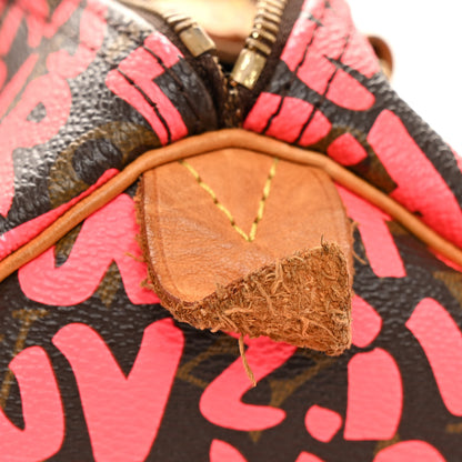 Louis Vuitton Monogram Graffiti Speedy 30 Fuchsia 6 of 13