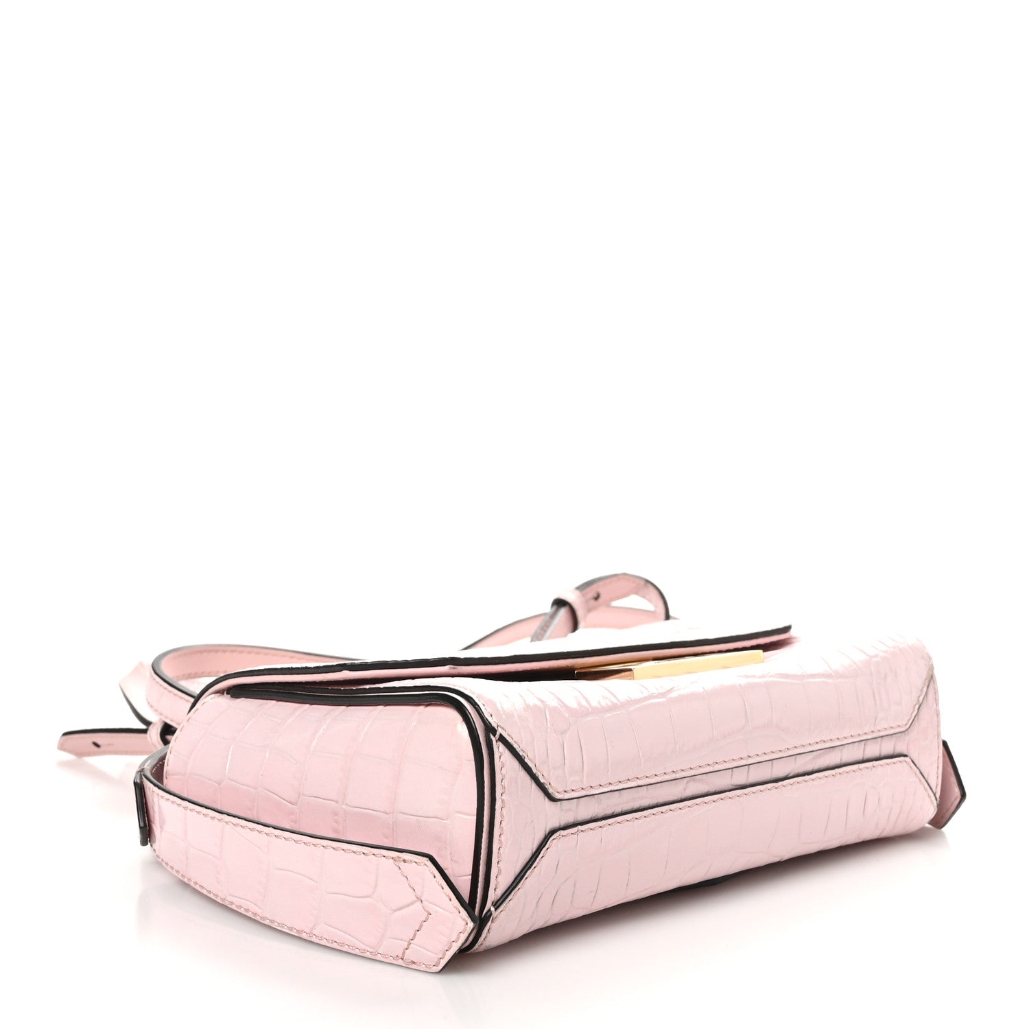 Givenchy Calfskin Crocodile Embossed Mini Eden Top Handle Pink 4 of 9