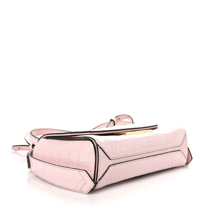 Givenchy Calfskin Crocodile Embossed Mini Eden Top Handle Pink 4 of 9