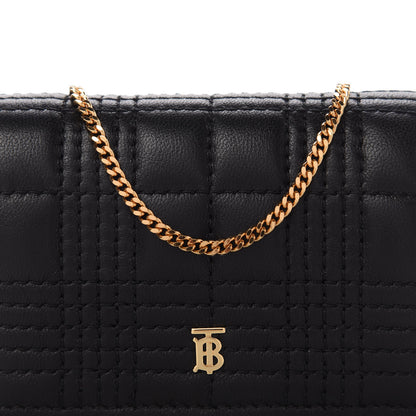 Burberry Lambskin Quilted Card Case With Detachable Strap Black 10 of 10