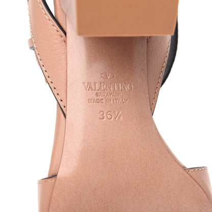 Valentino Garavani Grainy Cowhide VLogo 60mm Sandals 36.5 Rose Cannelle 6 of 9