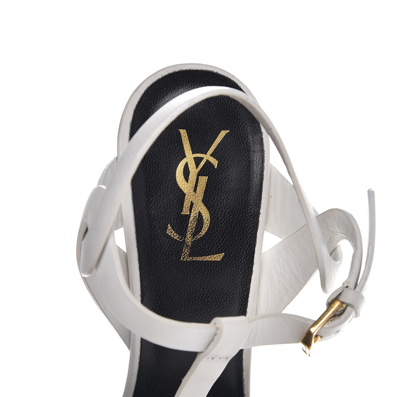 Saint Laurent Calfskin Tribute 105 Platform Sandals 38.5 White 8 of 13
