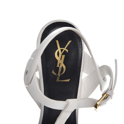 Saint Laurent Calfskin Tribute 105 Platform Sandals 38.5 White 8 of 13