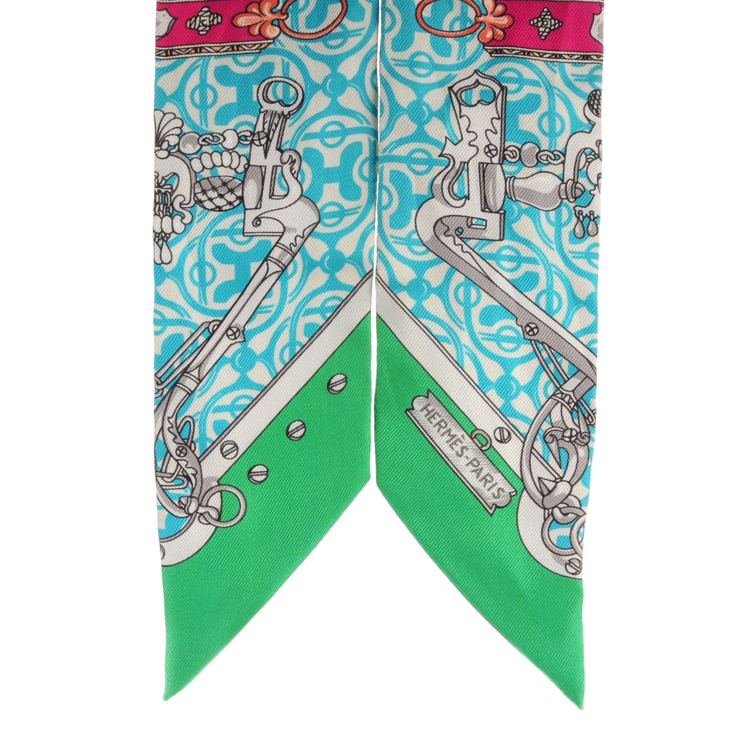 Silk Mors Et Gourmettes Remix Twilly Vert Vif Bleu Fuchsia