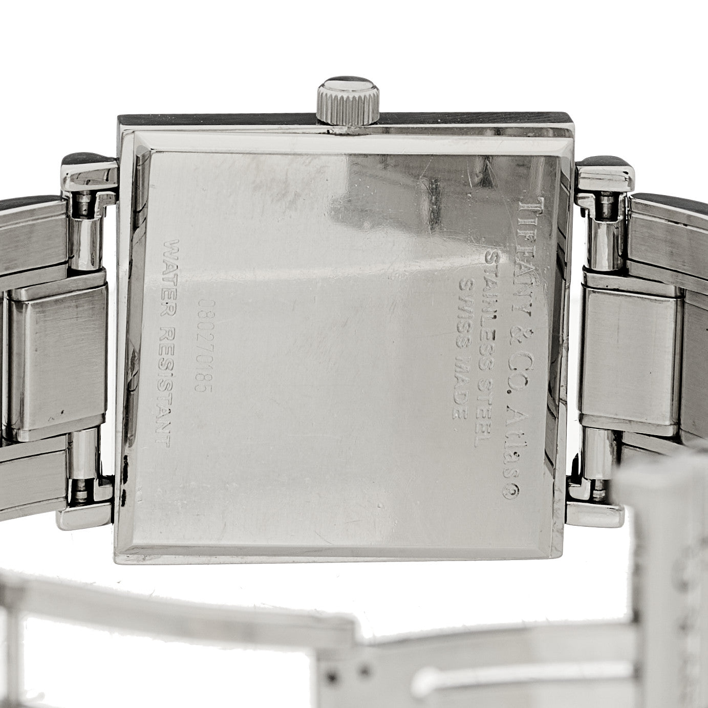 Tiffany Stainless Steel 28mm Atlas Square Quartz Watch Grey 4 of 5