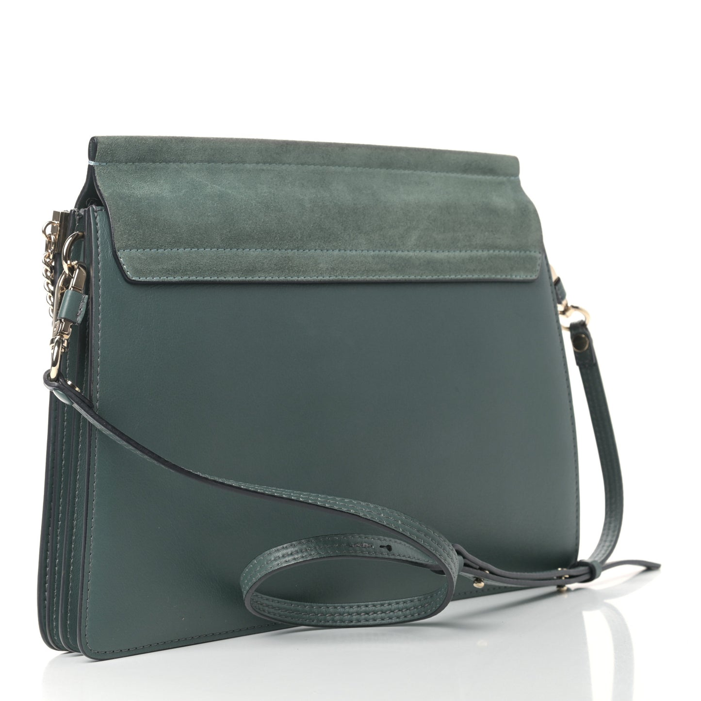 Calfskin Suede Medium Faye Shoulder Bag Cloudy Blue