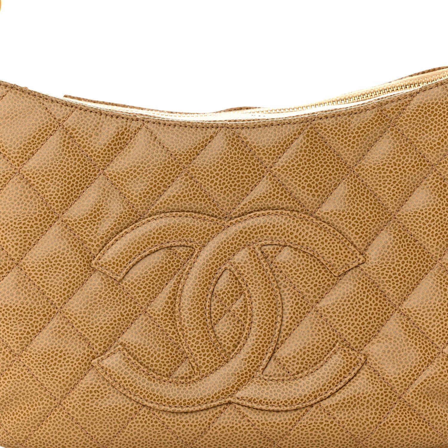 Chanel Caviar Quilted Timeless CC Shoulder Bag Beige 8 of 13