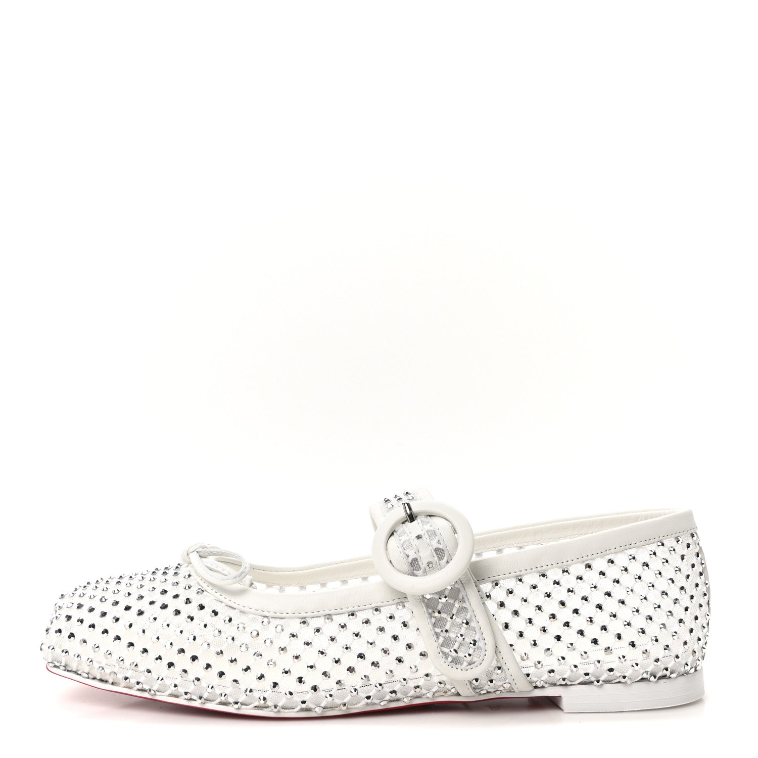 Christian Louboutin Crystal Mamastrapitina Strass Mesh Ballerina Flats 37 White 1 of 9