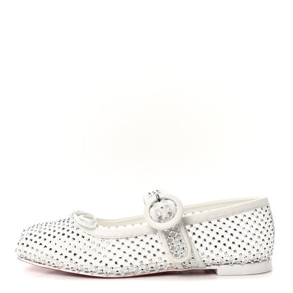 Christian Louboutin Crystal Mamastrapitina Strass Mesh Ballerina Flats 37 White 1 of 9