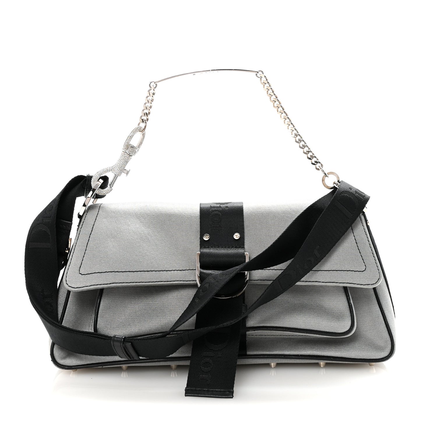 Silk Jersey Crystal Hardcore Bag Grey Black