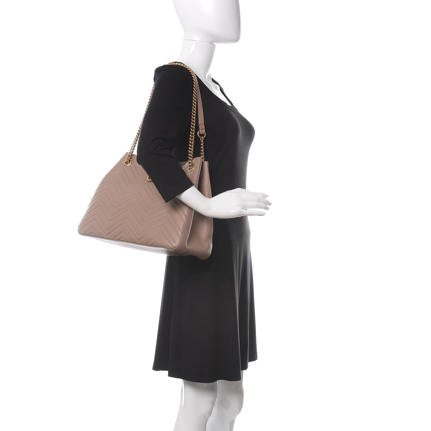 Gucci Calfskin Matelasse Medium GG Marmont Shoulder Tote Bag Porcelain Rose 2 of 11