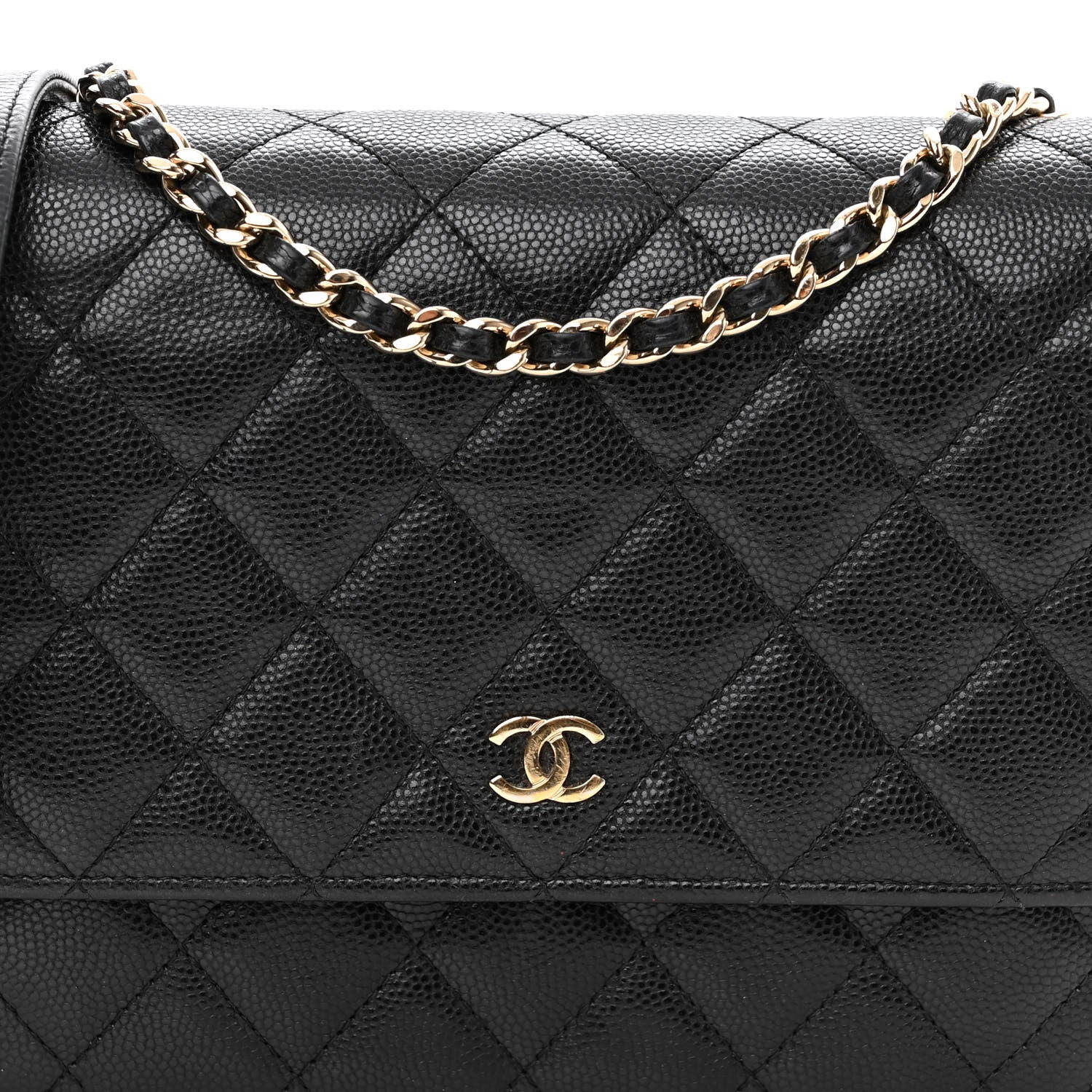 Chanel Caviar Quilted Square Wallet On Chain WOC Black 8 of 13