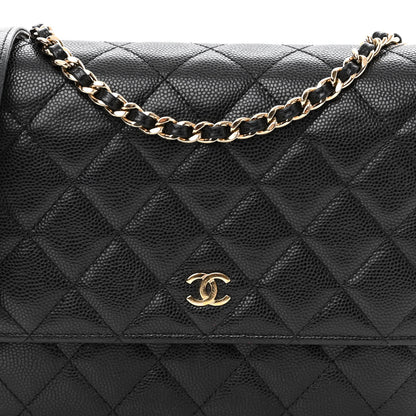 Chanel Caviar Quilted Square Wallet On Chain WOC Black 8 of 13