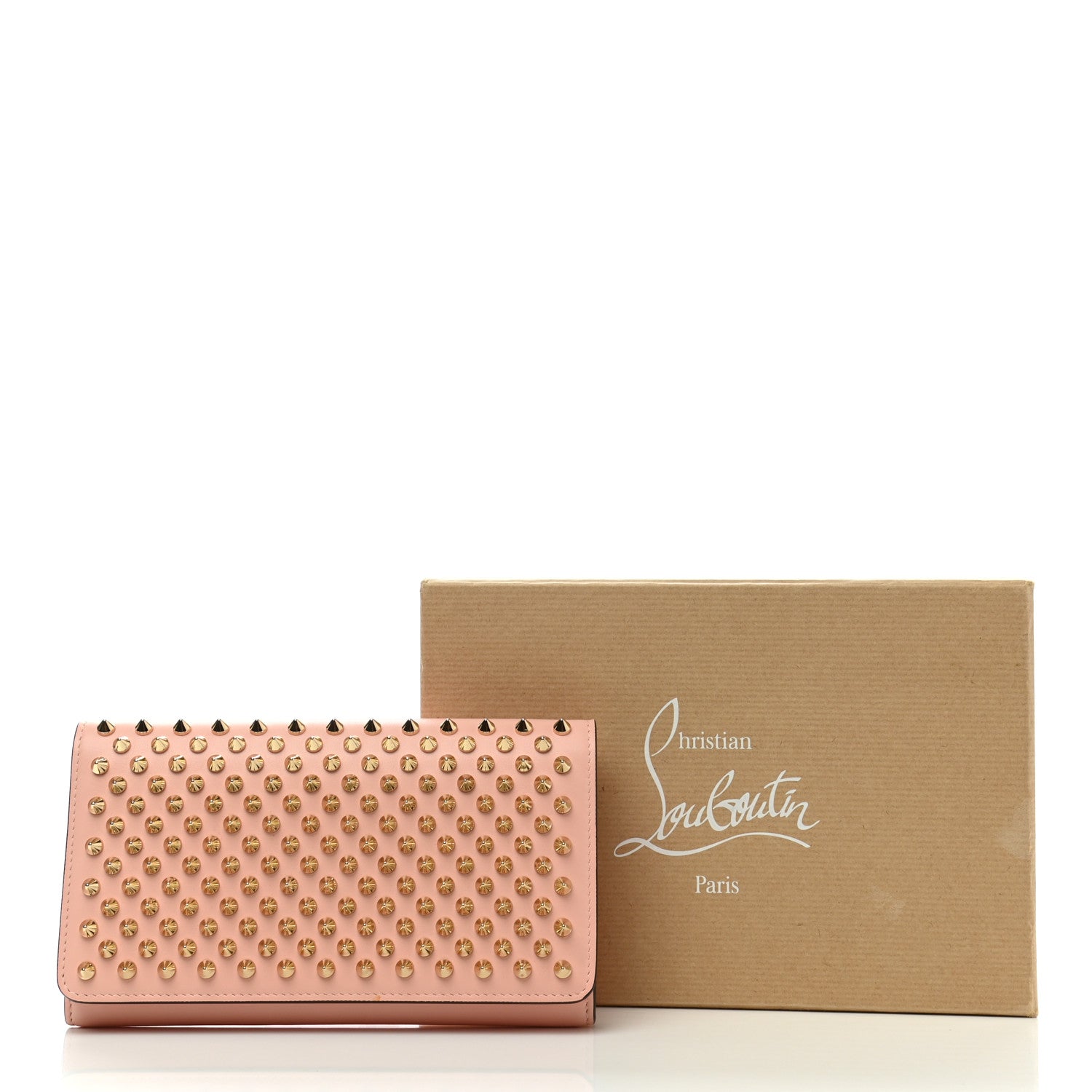Christian Louboutin Calfskin Macaron Spiked Flap Wallet Mystic Pink 9 of 9