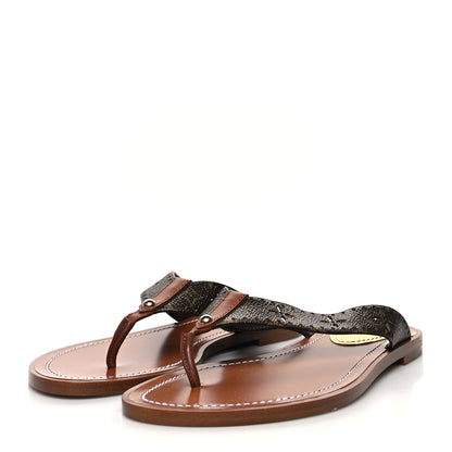 Louis Vuitton Monogram Sunny Flat Thong Sandals 36.5 Brown 3 of 8