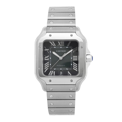 Cartier Stainless Steel 39.8mm Santos De Cartier Automatic Watch Green 1 of 5