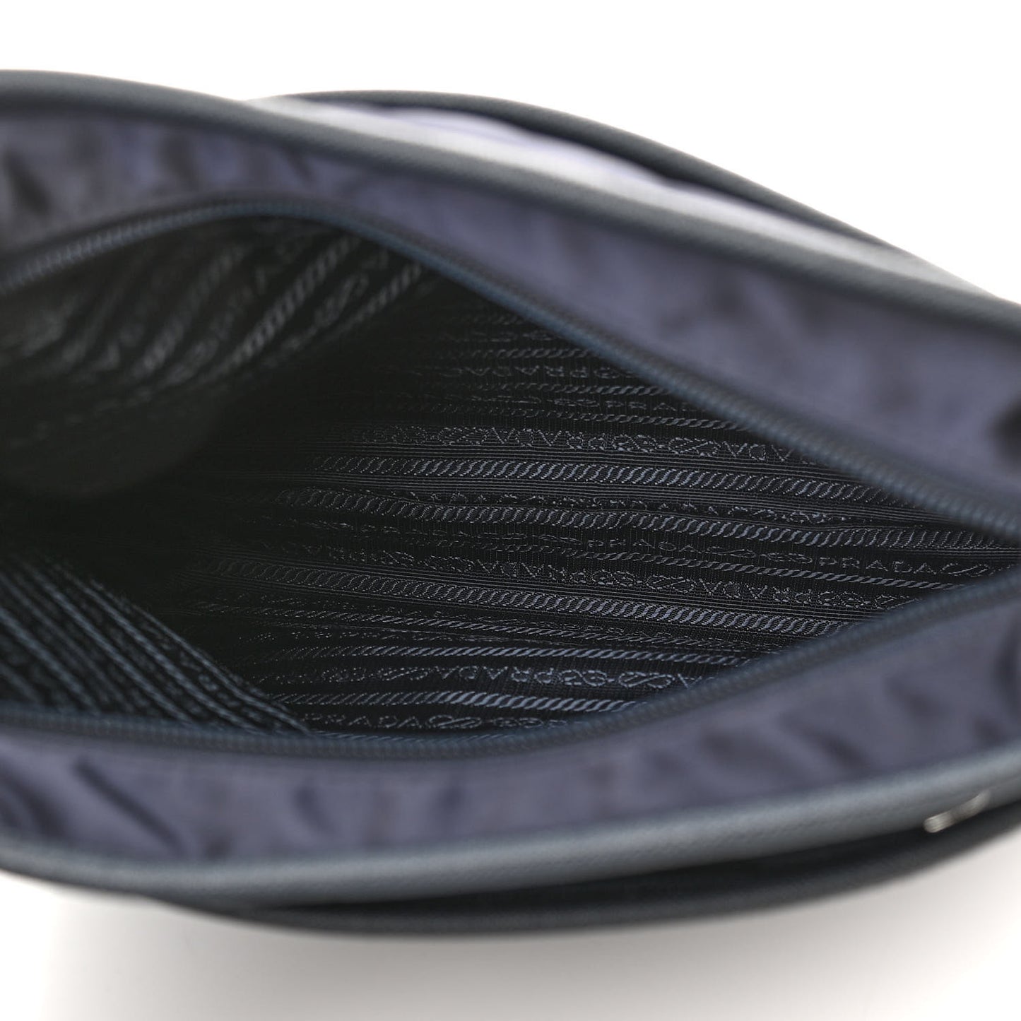 Nylon Saffiano Flat Messenger Bag Black