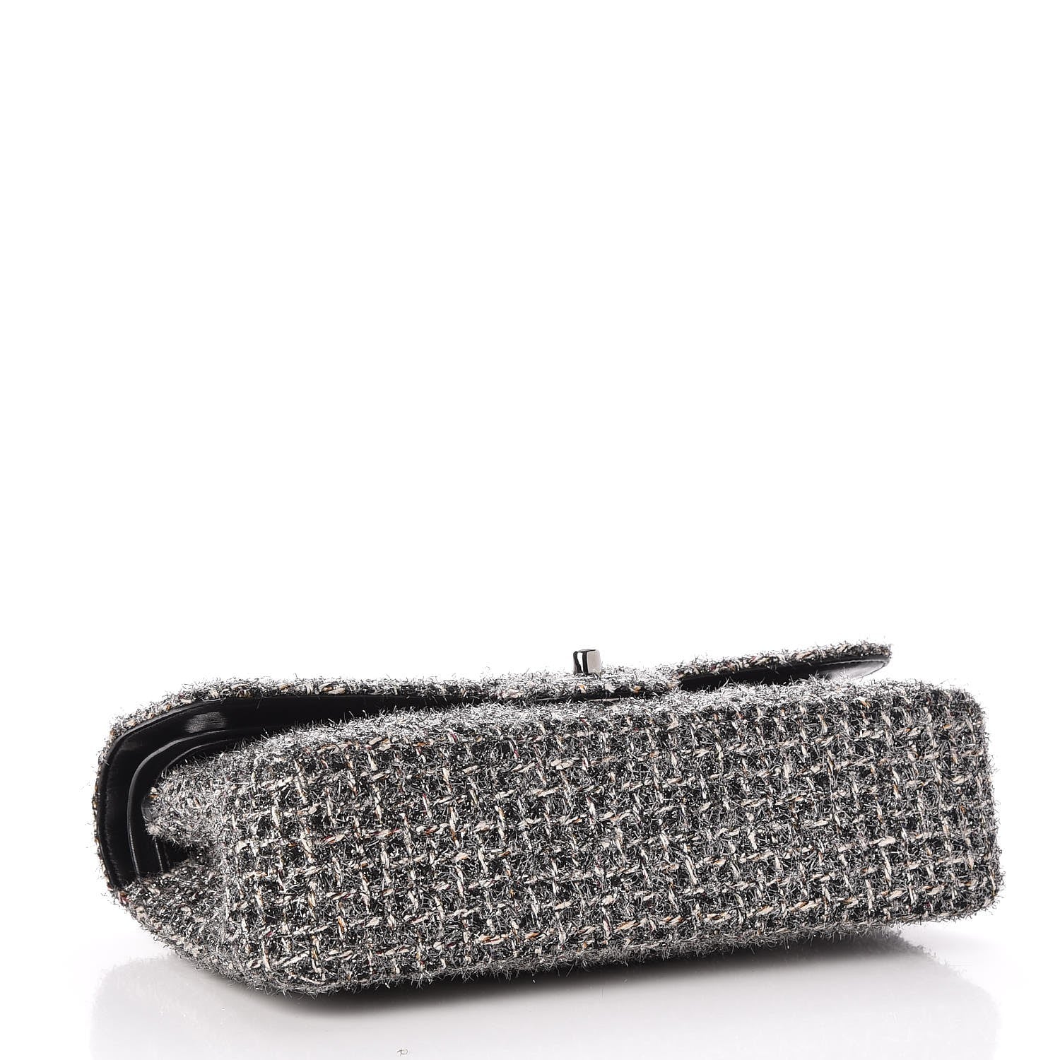 Chanel Metallic Tweed Medium Double Flap Black White 5 of 8