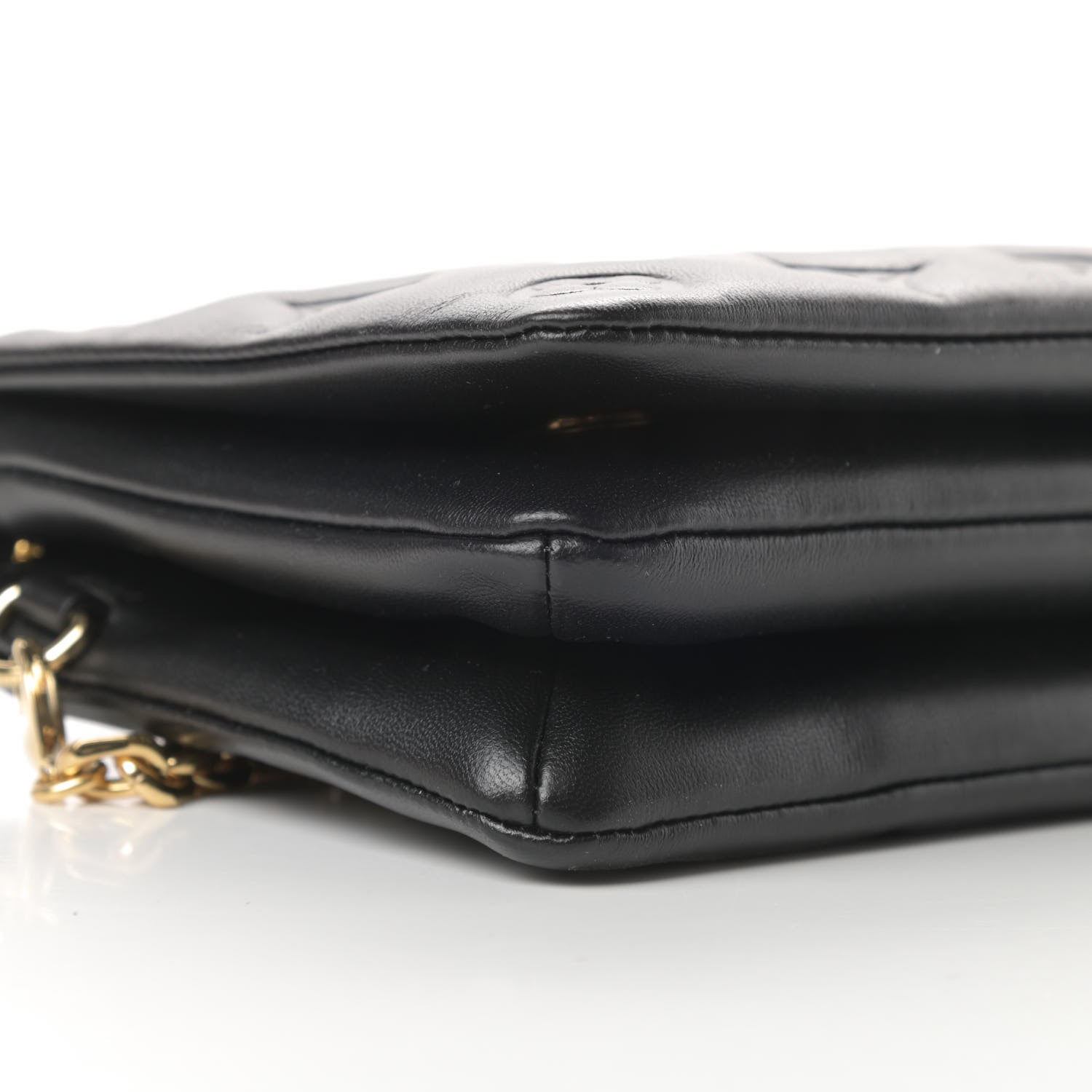 Louis Vuitton Lambskin Embossed Monogram Pochette Coussin Black 8 of 10