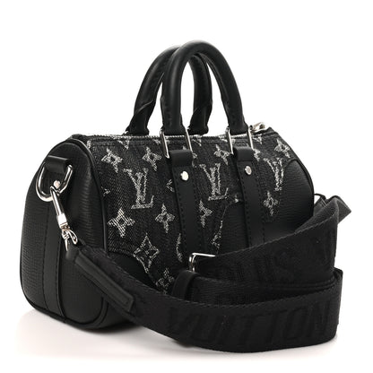 Louis Vuitton X NIGO Taurillon Monogram Denim Drip Keepall XS Black 2 of 8