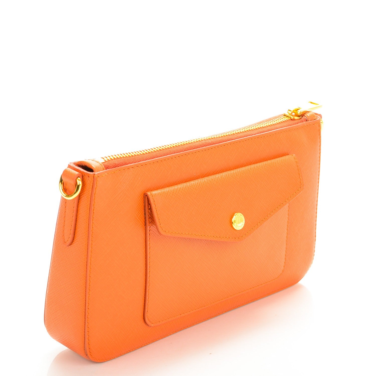 Prada Saffiano Zip Crossbody Bag Papaya 3 of 8