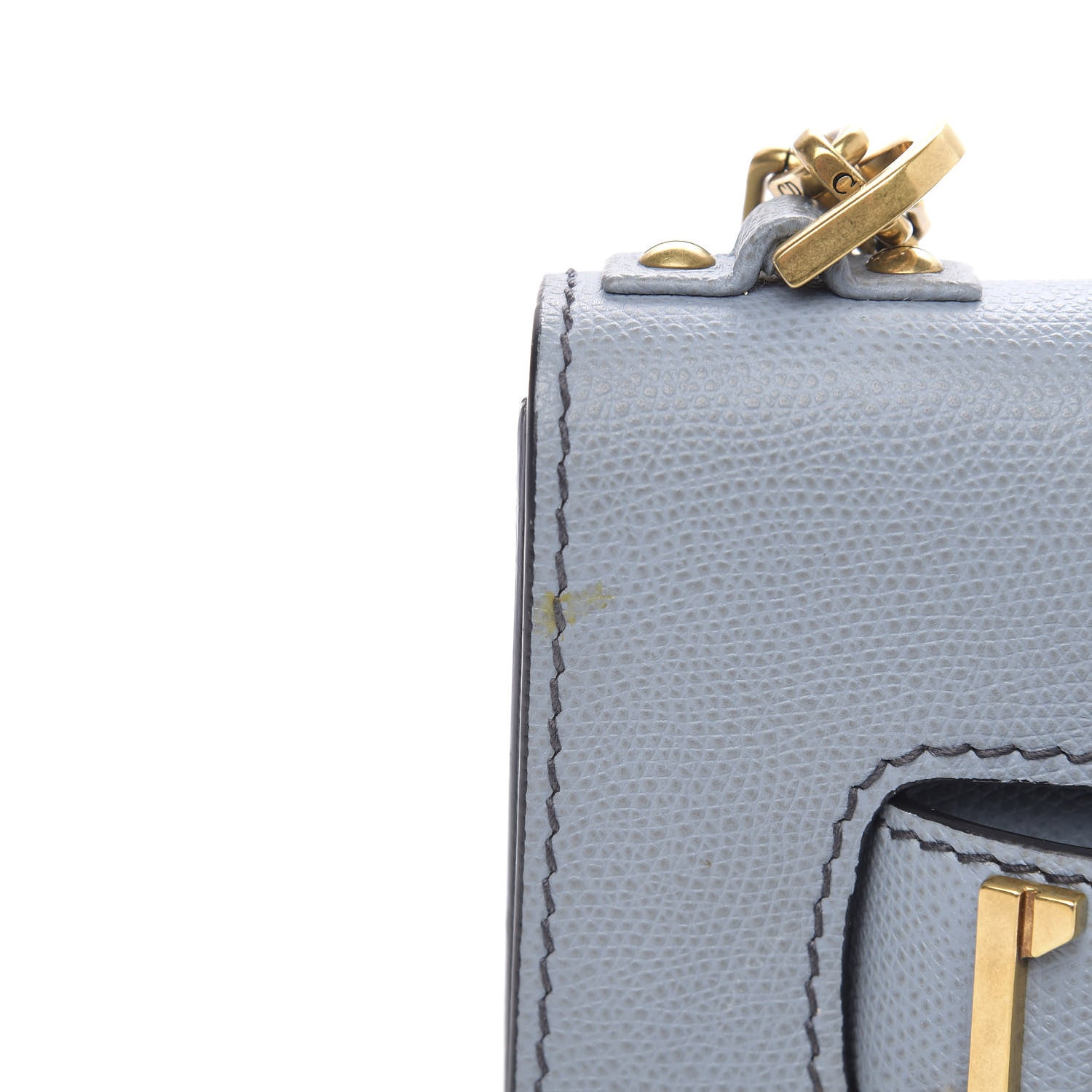 Christian Dior Grained Calfskin Mini J'Adior Chain Flap Bag Sky Blue 10 of 11