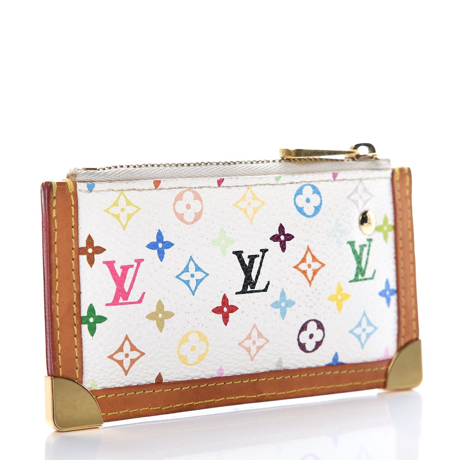 Louis Vuitton Monogram Multicolor Key Pouch White 3 of 13