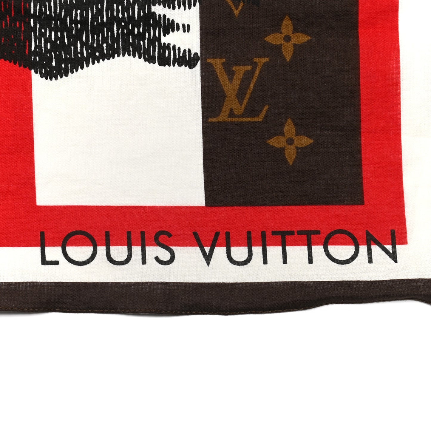 Cotton Monogram Groom Bandana Scarf Red