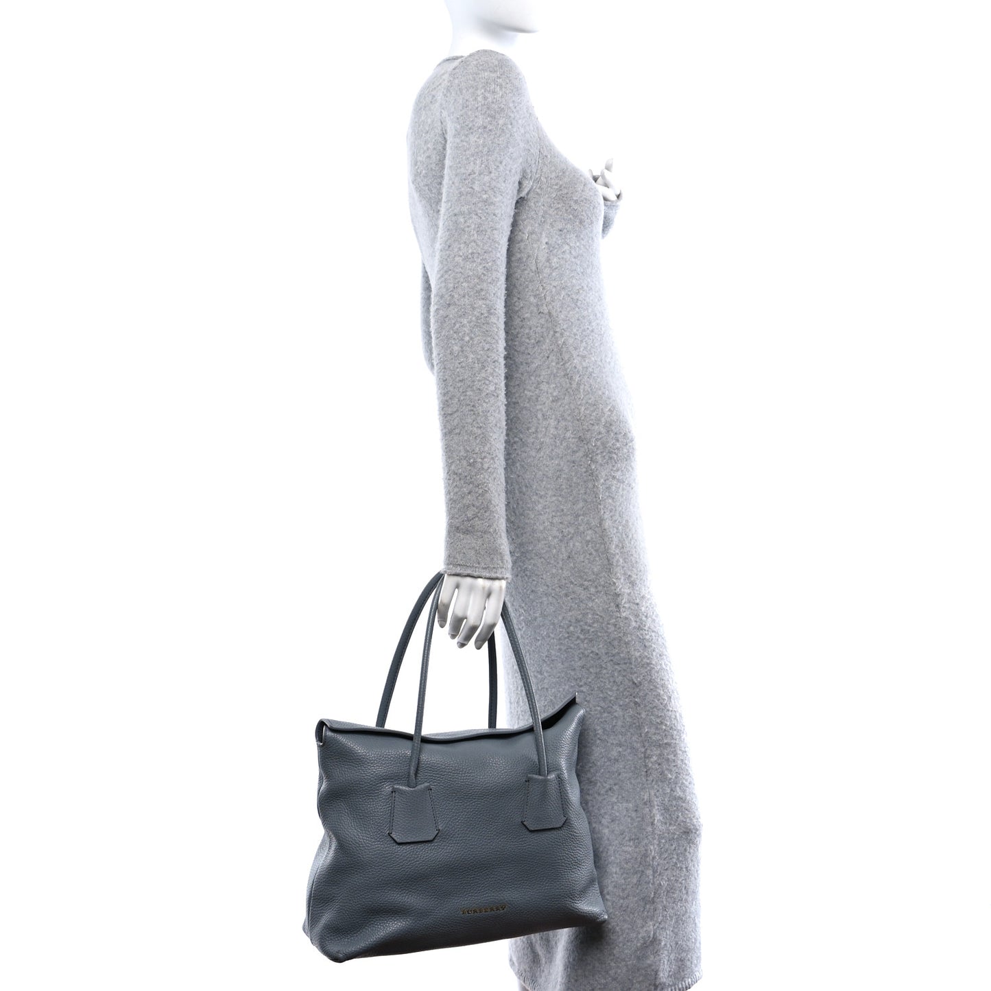London Grainy Calfskin Medium Baynard Tote Storm Grey
