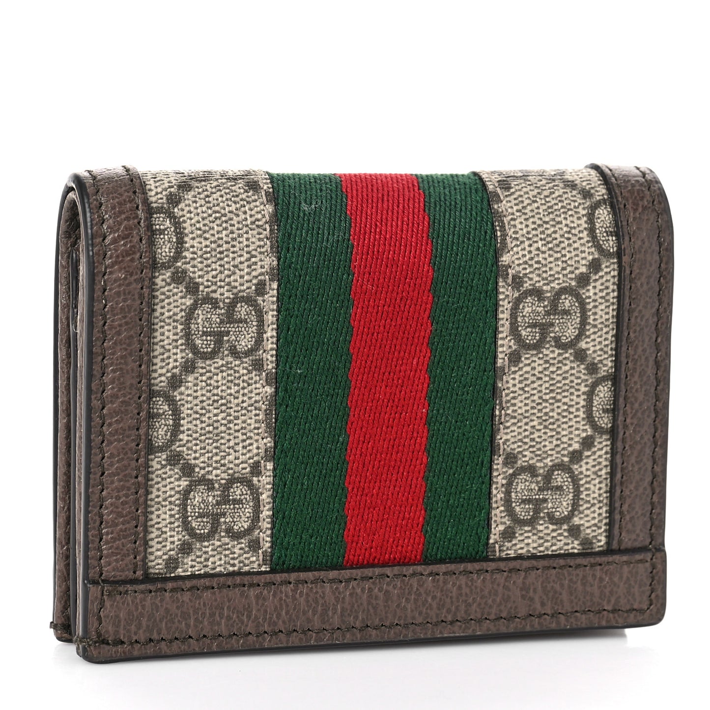 GG Supreme Monogram Web Ophidia Card Case Beige New Acero