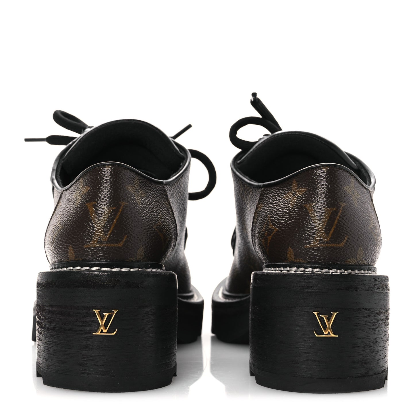 Monogram Calfskin Beaubourg Platform Derby Shoes Brown